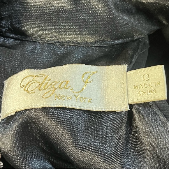 Eliza J Jeweled Collar Halter Tiered Maxi Dress Formal Gown Women 0-2 Black NWT - Picture 10 of 11